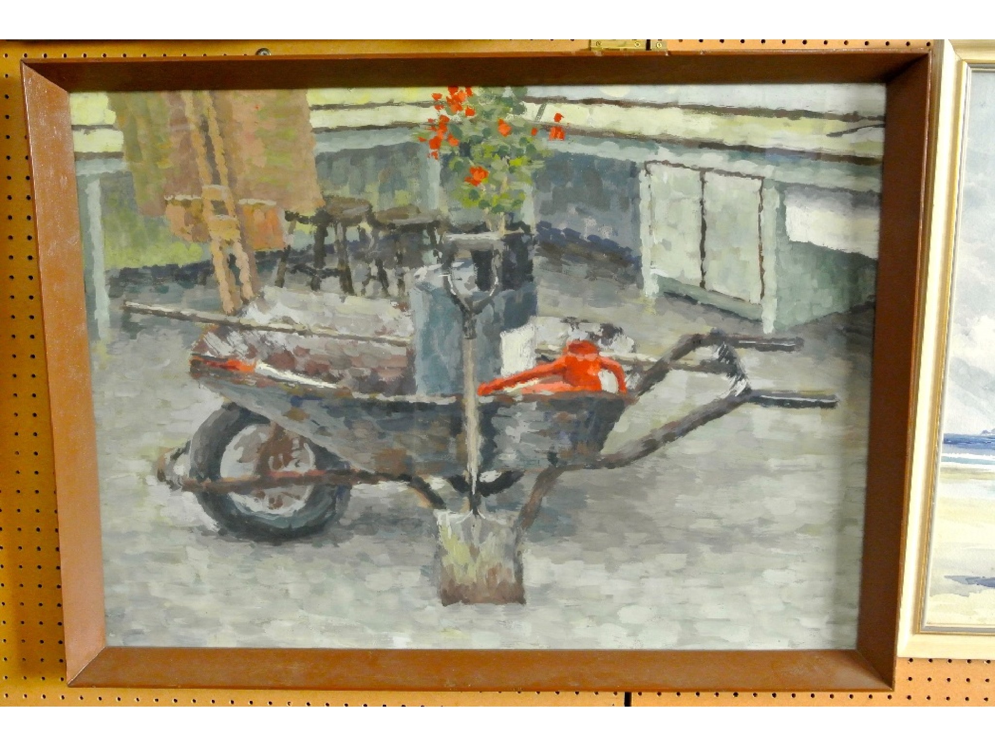 Appraisal: A th century gouache study of a wheelbarrow containing a