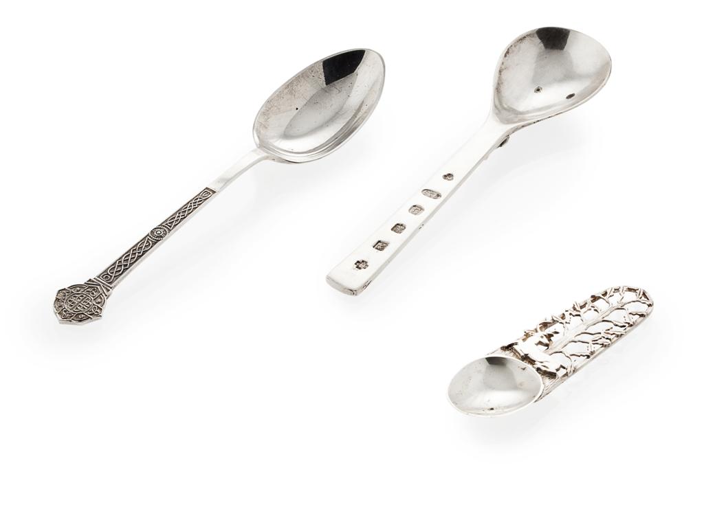 Appraisal: Three modern spoons GB S Sheffield of teaspoon size cast