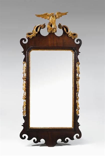 Appraisal: Chippendale mahogany giltwood looking glass american or english - The