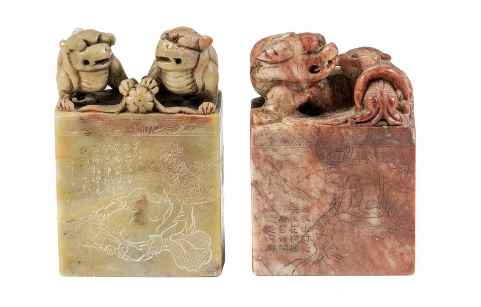 Appraisal: SOAPSTONE FOO DOG SEALS Municipal Seals circa third quarter th