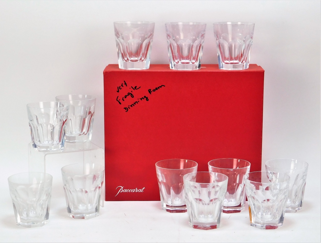 Appraisal: SET BOXED BACCARAT HARCOURT LIQUOR ROCK GLASSES France th CenturyFrom