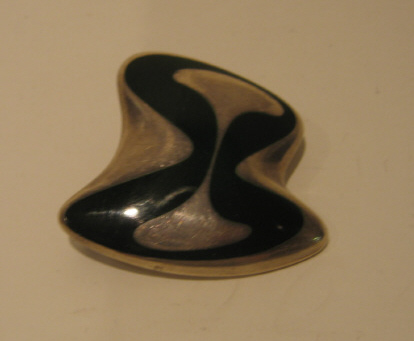 Appraisal: GEORG JENSEN DANISH Brooch number sterling silver and green enamel