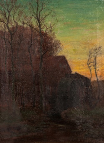 Appraisal: William Merritt Post Old Mill oil on canvas American -