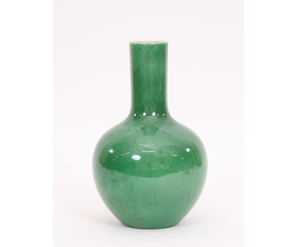 Appraisal: Chinese green glazed porcelain water bottle or vase th c