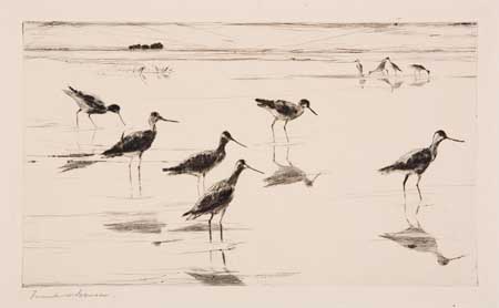 Appraisal: FRANK W BENSON Waders Drypoint x mm x inches full