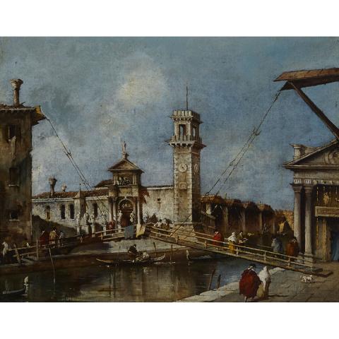 Appraisal: School of Francesco Guardi - ENTRANCE TO THE ARSENAL IN