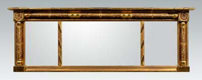 Appraisal: Late Federal overmantle mirror burnished and matte gilt wood triptych