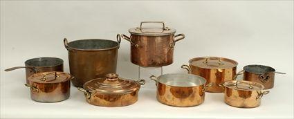 Appraisal: Assorted Copper Cookware Including sauce pans covered pots and boilers