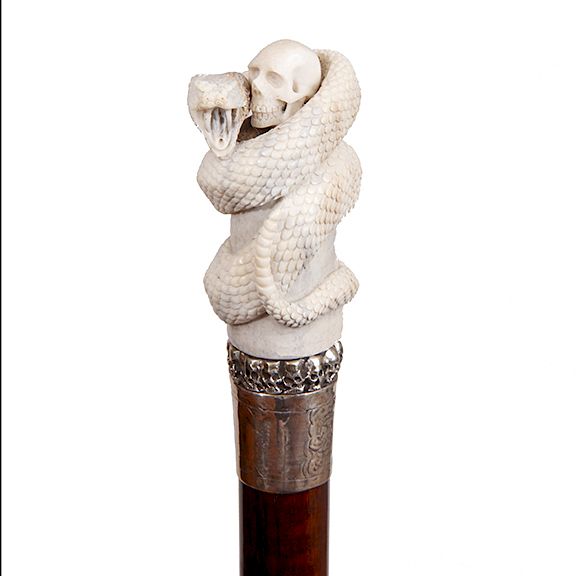 Appraisal: Snake and Skull Cane- Exclusive on Bidsquare Snake and Skull