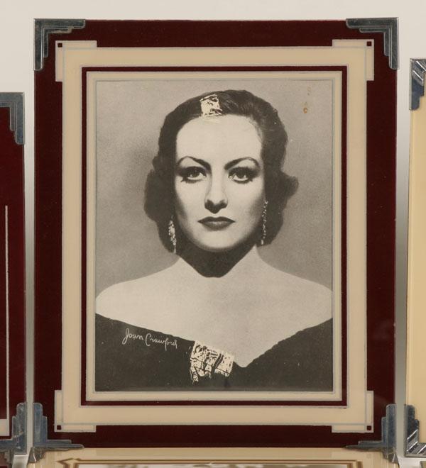 Appraisal: Six Art Deco frames including Hollywood leading women studio photos