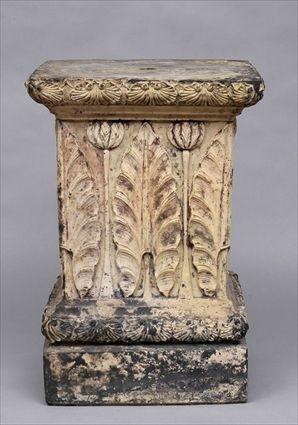 Appraisal: NEOCLASSICAL TERRACOTTA PEDESTAL BY JOSEPH OLIFF SON WORTLEY The square