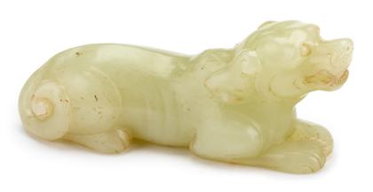 Appraisal: Fine and rare Chinese yellow jade carving of a recumbent