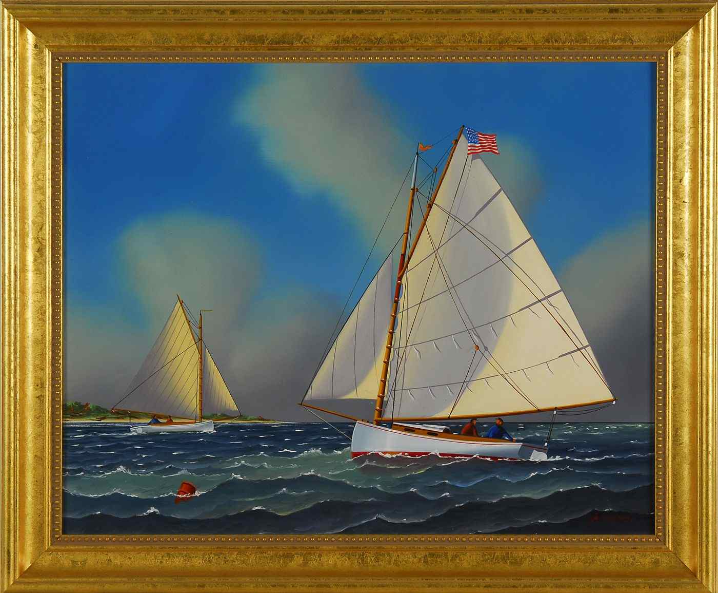 Appraisal: JEROME HOWESAmerican b Catboats off Nantucket Signed lower right Jerome