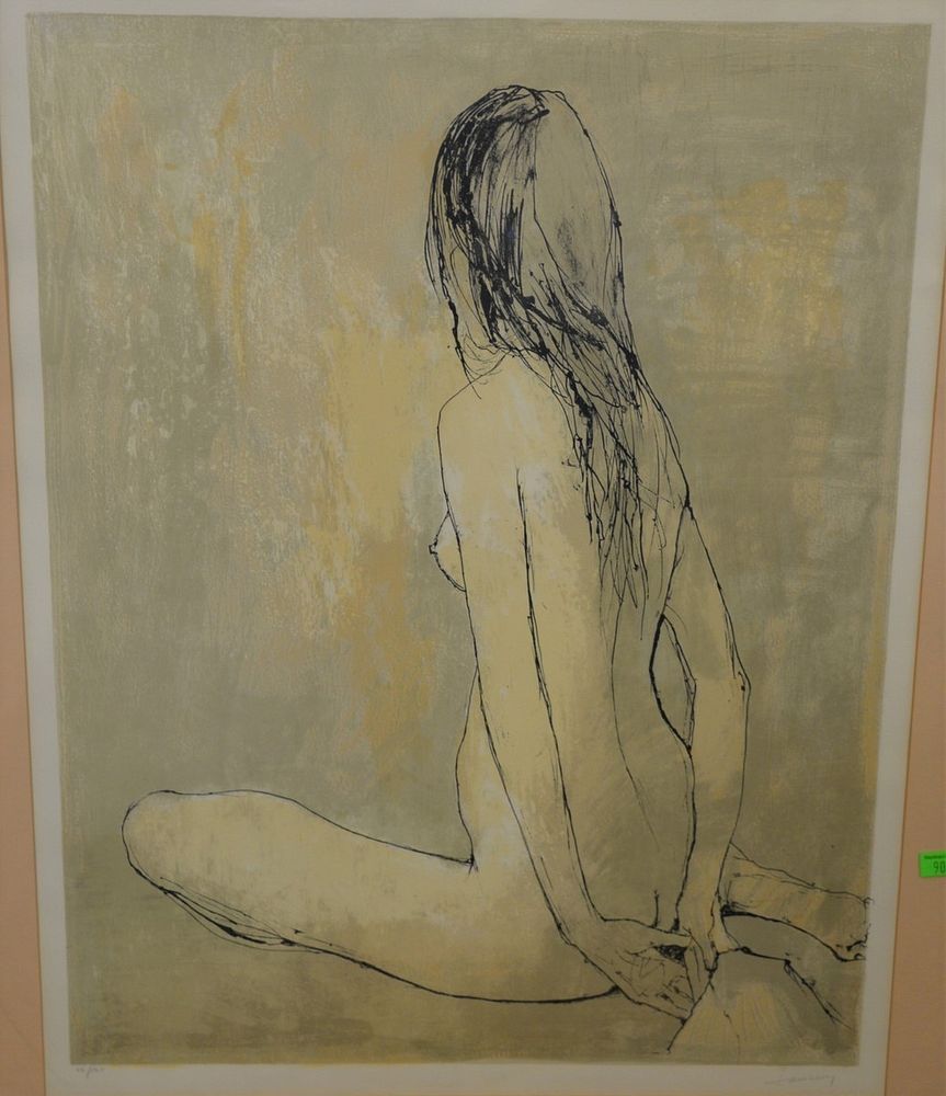 Appraisal: Jean Jansem French-Armenian - color lithograph seated nude pencil signed