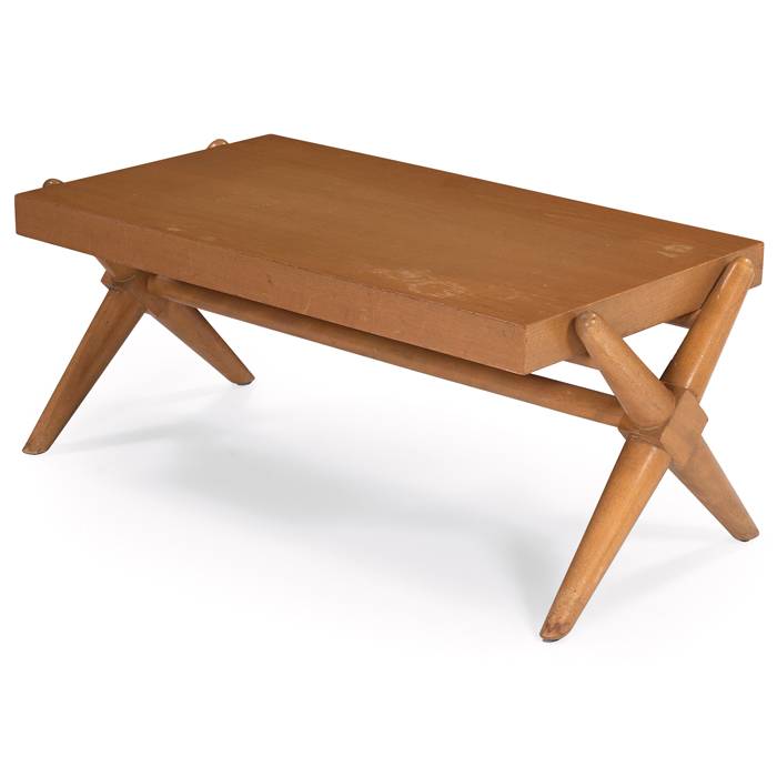 Appraisal: T H Robsjohn-Gibbings X-leg bench or table by Widdicomb mahogany