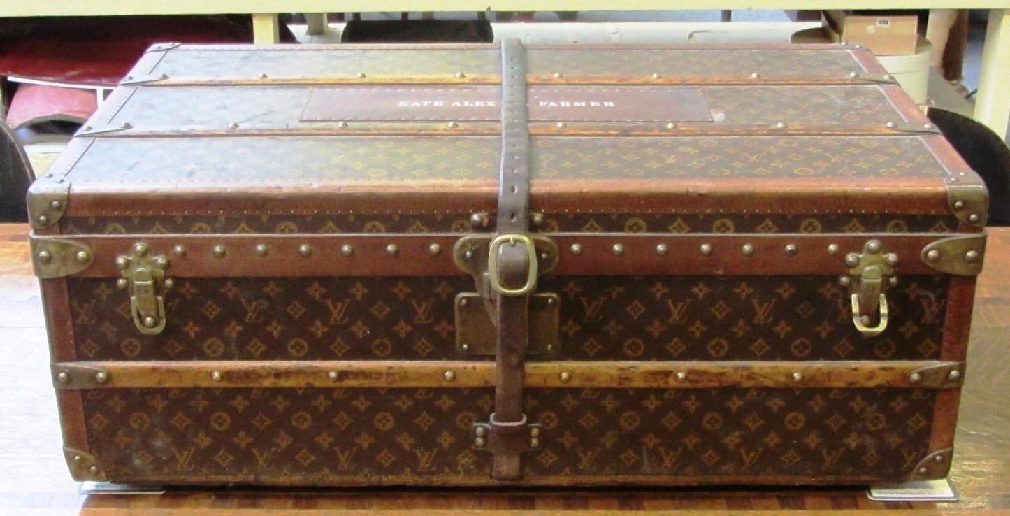 Appraisal: A Louis Vuitton cabin trunk early th century with later