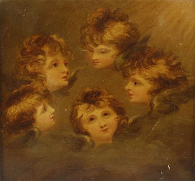 Appraisal: After Sir Joshua Reynolds Five angels heads oil on panel