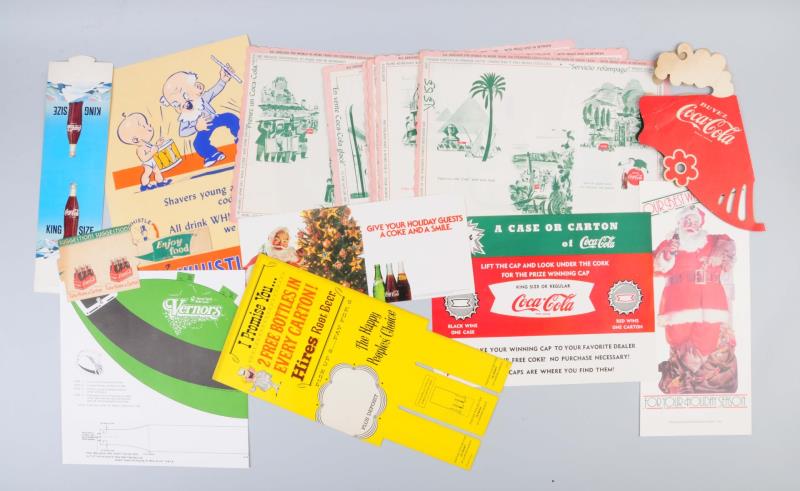 Appraisal: Lot Of Assorted Soda Paper Items This lot includes numerous