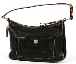 Appraisal: COACH BLACK LEATHER BAG COACH BLACK LEATHER BAG W Black