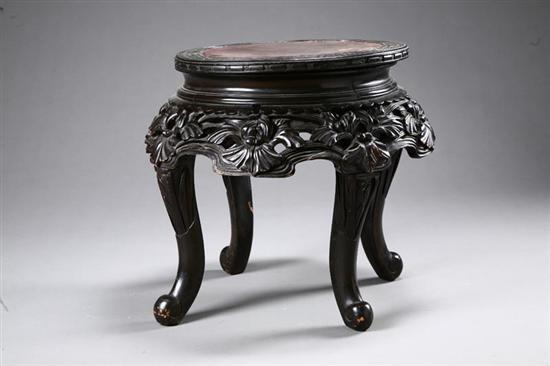 Appraisal: STAND China early th century wood Pierced carved stand with