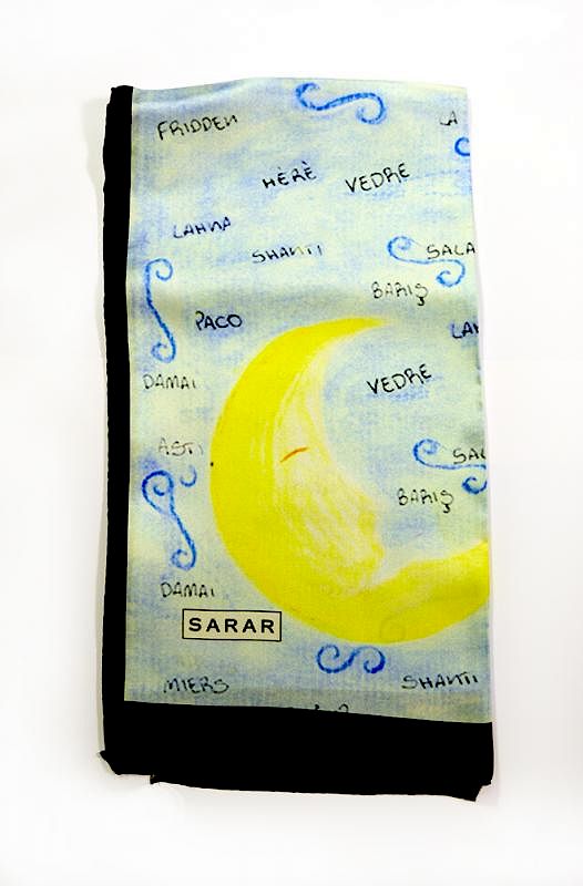 Appraisal: Sarar - CITYarts Pieces for Peace Silk Scarf- Moon Limited