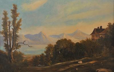 Appraisal: George Loring Brown American - Landscape with mountains and river