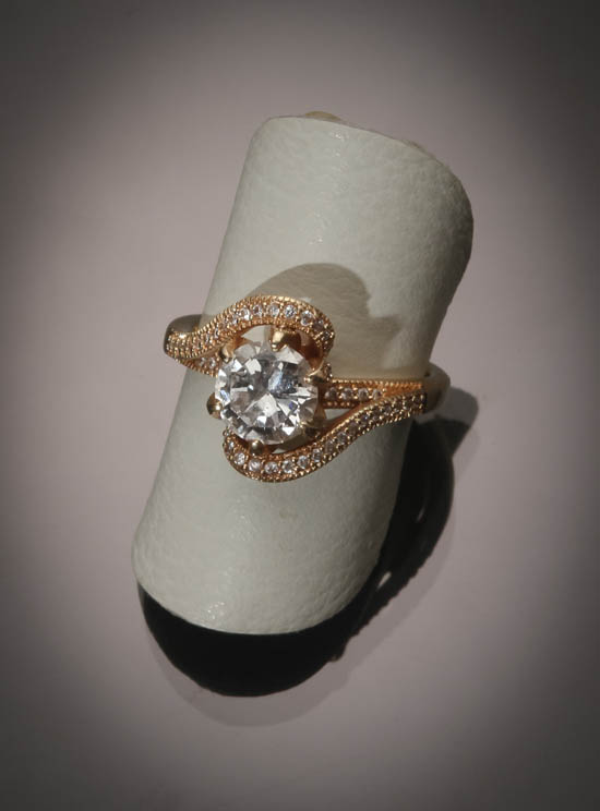 Appraisal: Lot Property of Various Owners -Karat Yellow-Gold Solitaire Diamond Ring