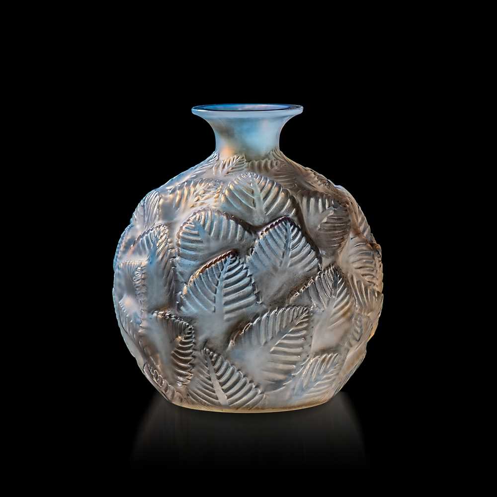 Appraisal: REN LALIQUE FRENCH - ORMEAUX VASE NO designed cased opalescent