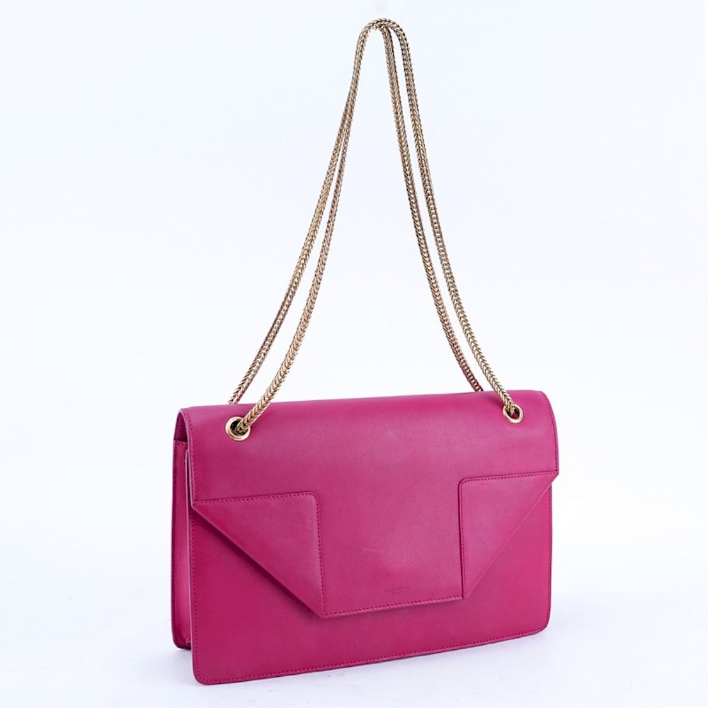 Appraisal: Saint Laurent Fuschia Leather Betty Handbag Saint Laurent Fuschia Leather