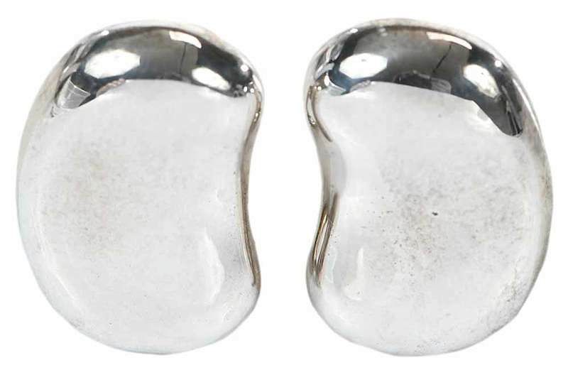 Appraisal: Tiffany Co Elsa Peretti Silver Bean Earclips stamped Tiffany Co