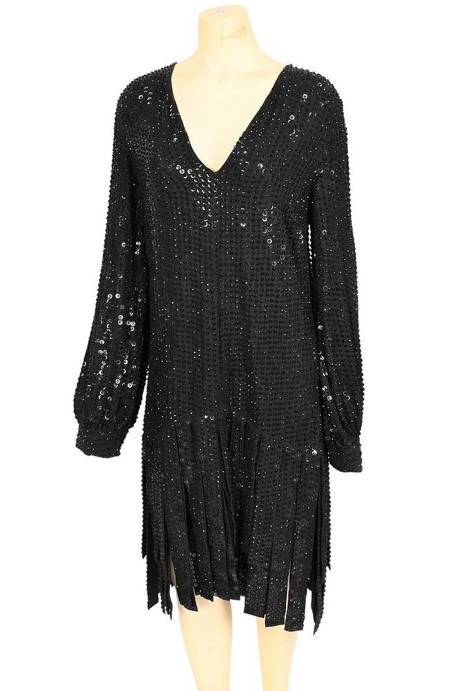 Appraisal: Michael Kors Evening Dress heavily beaded with sequins long sleeves