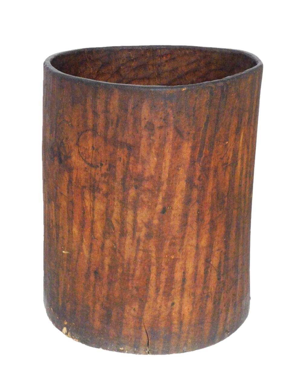 Appraisal: PINE BARREL AMERICAN TH C CARVED FROM A TREE TRUNK