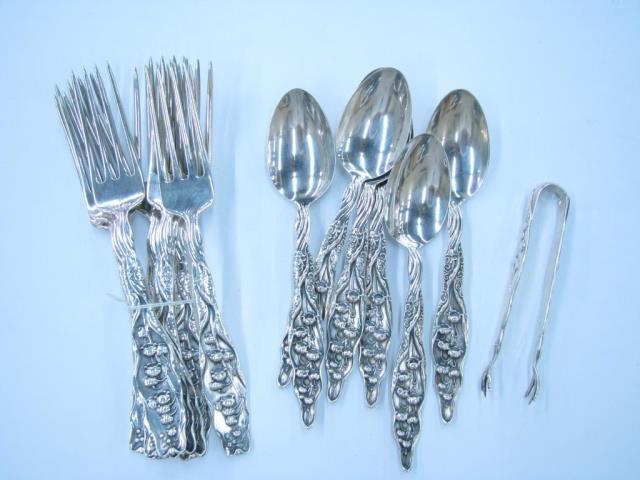 Appraisal: Group of lily of the valley sterling flatware including eight