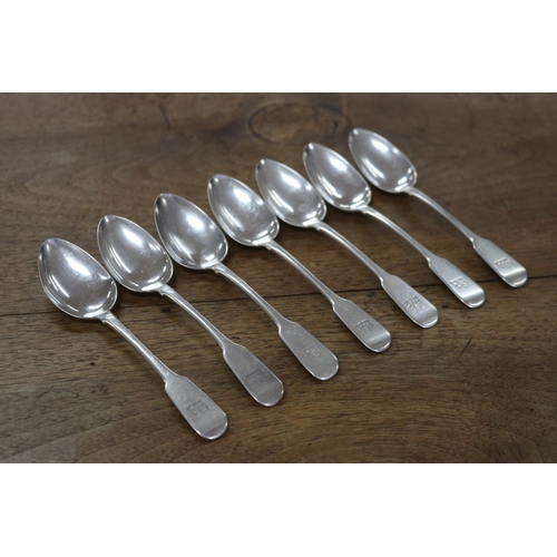 Appraisal: Set of seven antique hallmarked sterling silver spoons London William