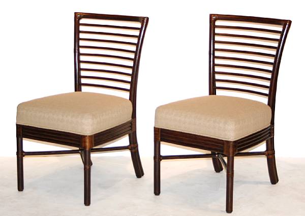 Appraisal: A pair of Orlando Diaz-Azcuy rattan 'Scala' side chairs McGuire