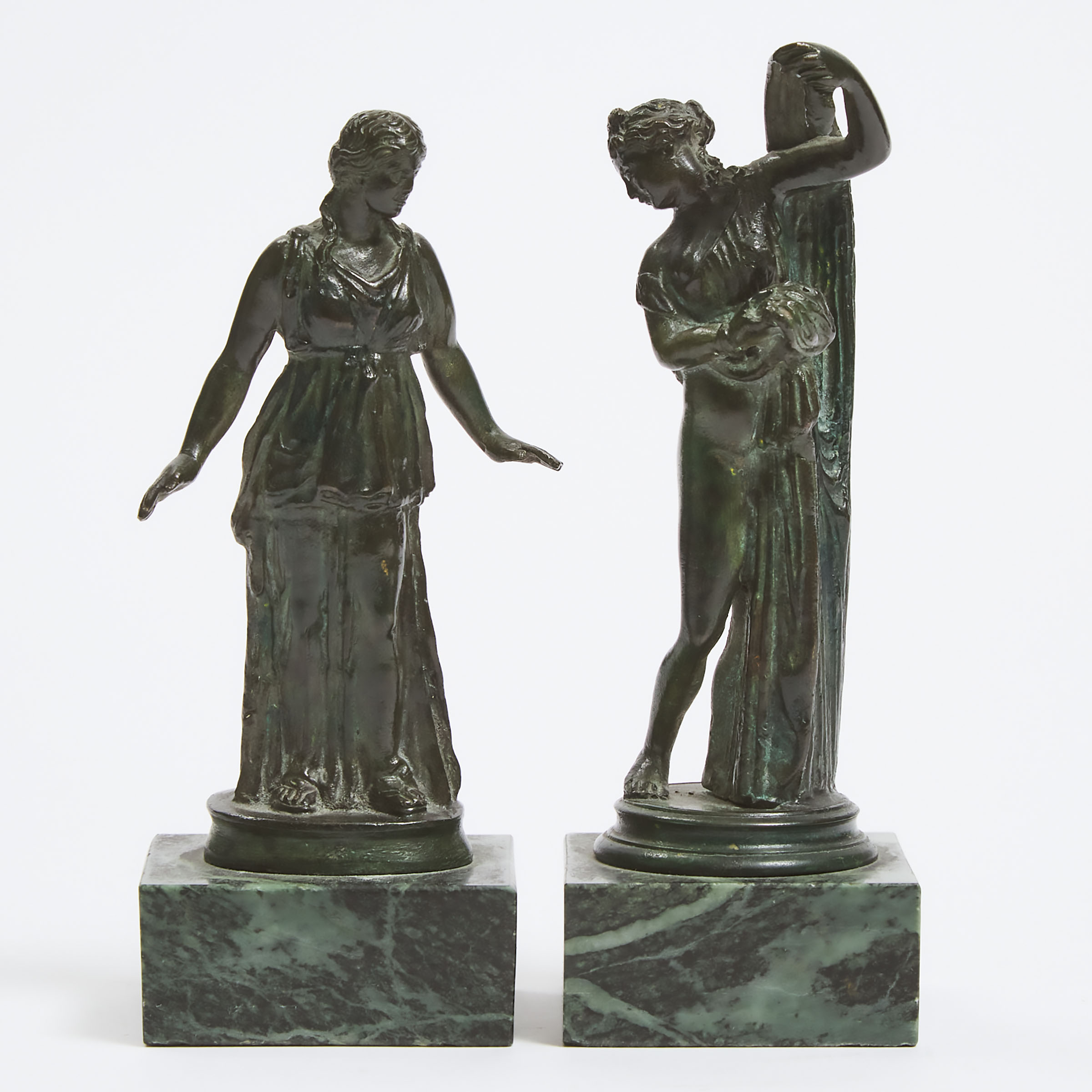 Appraisal: Two Italian Souvenir Bronze Classical Figures mid th century each