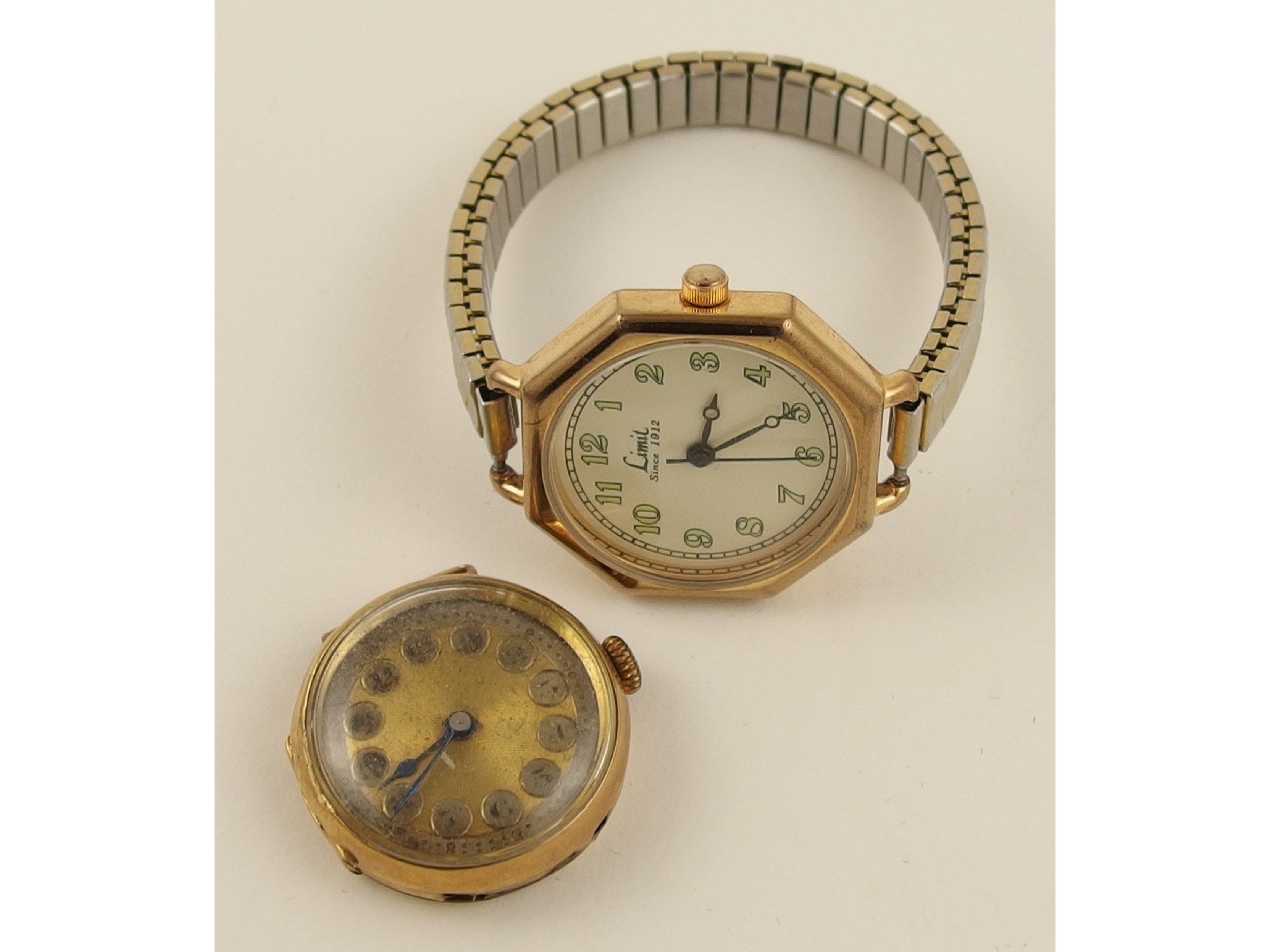 Appraisal: A ct case vintage ladies watch head with a goldplated