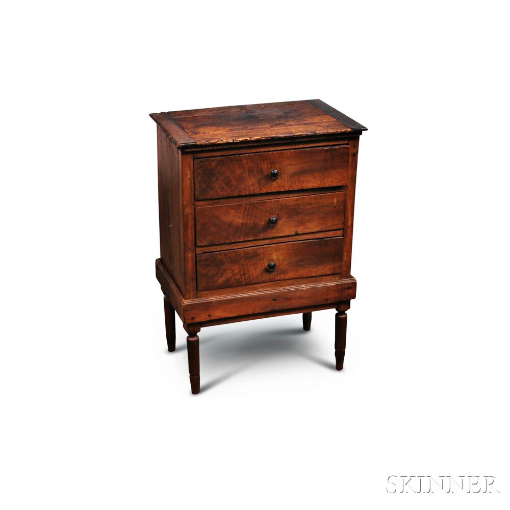 Appraisal: Diminutive Walnut Chest on Frame possibly southern United States th