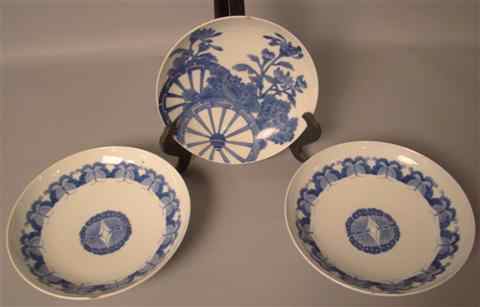 Appraisal: PAIR OF JAPANESE NABESHIMA STYLE BLUE AND WHITE DISHES the