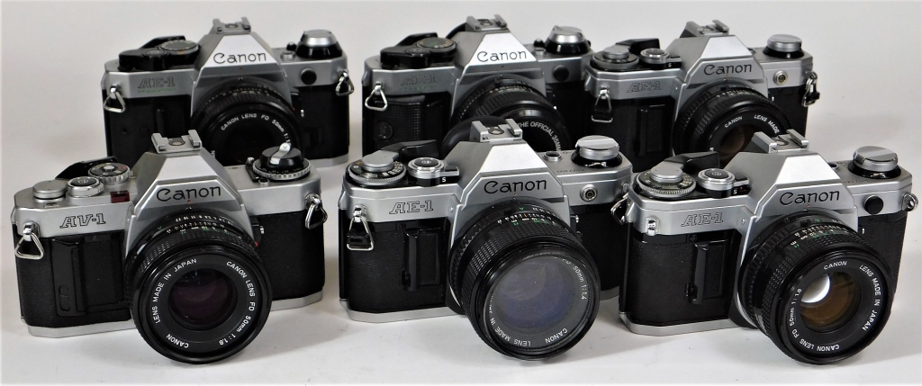 Appraisal: GROUP OF CANON A SERIES MM SLR CAMERAS Group of