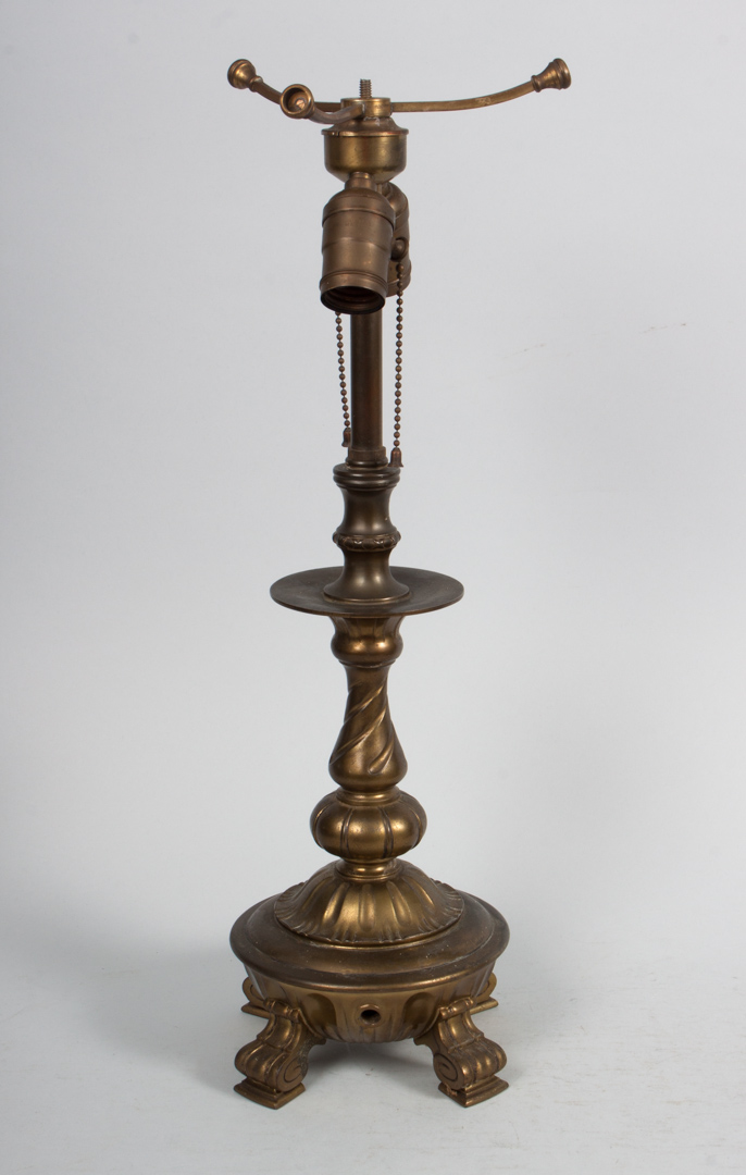 Appraisal: Pairpoint gilt-metal lamp base first quarter- th century two-socket urn-form