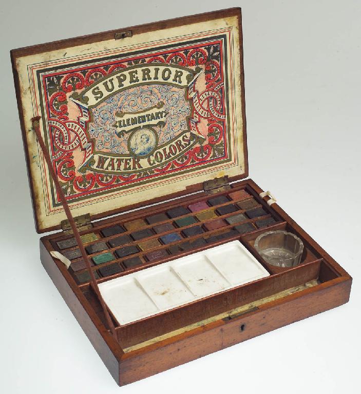 Appraisal: MAHOGANY-CASED WATERCOLOURING SET REEVES SONS c with original internal paper