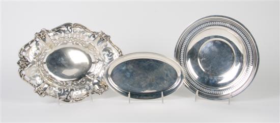 Appraisal: A Group of Three American Sterling Silver Articles Width of