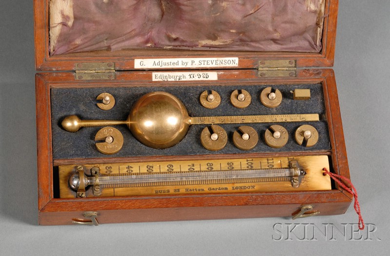 Appraisal: Sikes's Hydrometer London with in bone thermometer marked Buss Hatton