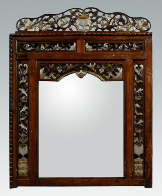 Appraisal: Carved and paint decorated mirror mahogany with urn and vine