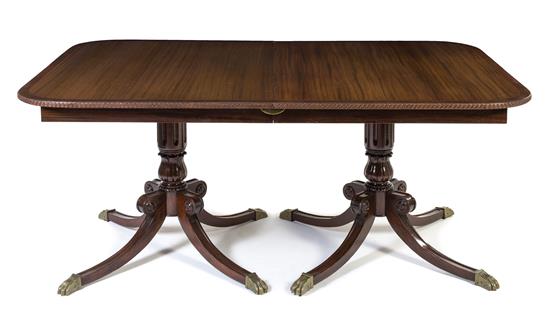 Appraisal: Sale Lot A Regency Style Double Pedestal Dining Table having