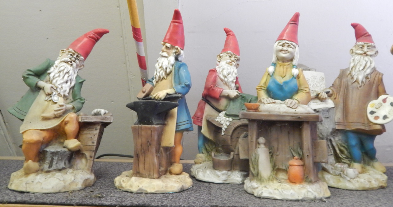 Appraisal: A group of five gnomes from the Castagna range mainly