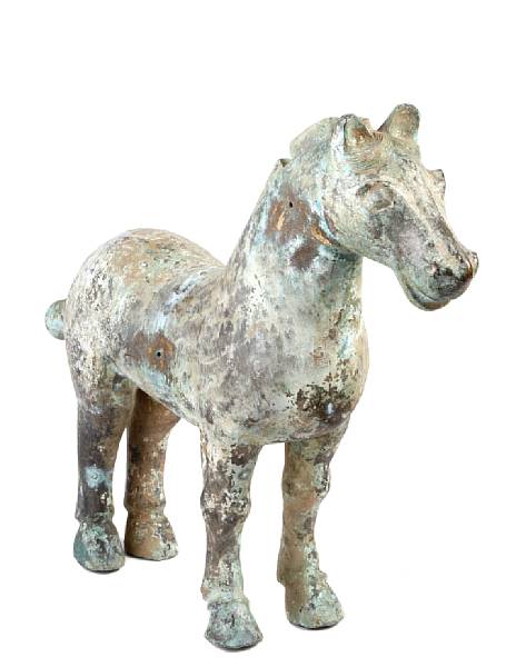 Appraisal: A group of four Han style patinated metal horses height