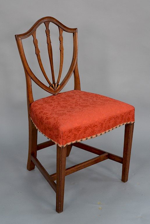 Appraisal: Federal mahogany side chair with shield back and inlay on