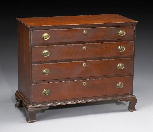 Appraisal: A Chippendale cherry chest of drawers New England late th